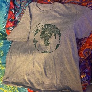 respect earth graphic tee, hippie tee shirt